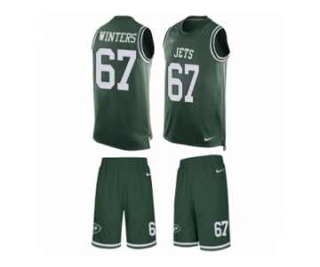 Men's Nike New York Jets #67 Brian Winters Limited Green Tank Top Suit NFL Jersey