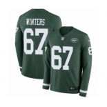 Men's Nike New York Jets #67 Brian Winters Limited Green Therma Long Sleeve NFL Jersey