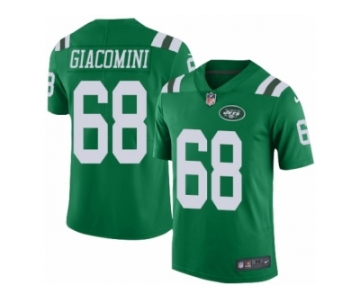 Men's Nike New York Jets #68 Breno Giacomini Limited Green Rush NFL Jersey