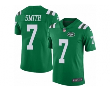 Men's Nike New York Jets #7 Geno Smith Limited Green Rush NFL Jersey