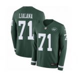 Men's Nike New York Jets #71 Ben Ijalana Limited Green Therma Long Sleeve NFL Jersey