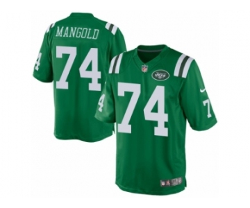 Men's Nike New York Jets #74 Nick Mangold Limited Green Rush NFL Jersey