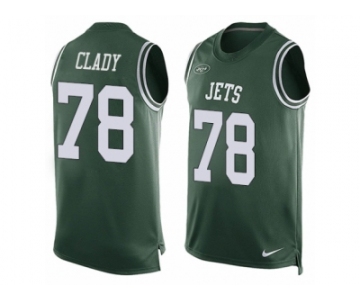 Men's Nike New York Jets #78 Ryan Clady Limited Green Player Name & Number Tank Top NFL Jersey