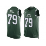 Men's Nike New York Jets #79 Brent Qvale Limited Green Player Name & Number Tank Top NFL Jersey