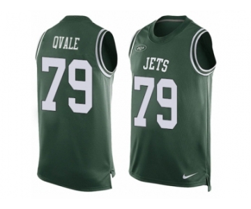 Men's Nike New York Jets #79 Brent Qvale Limited Green Player Name & Number Tank Top NFL Jersey