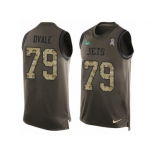 Men's Nike New York Jets #79 Brent Qvale Limited Green Salute to Service Tank Top NFL Jersey