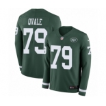 Men's Nike New York Jets #79 Brent Qvale Limited Green Therma Long Sleeve NFL Jersey