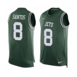 Men's Nike New York Jets #8 Cairo Santos Limited Green Player Name & Number Tank Top NFL Jersey