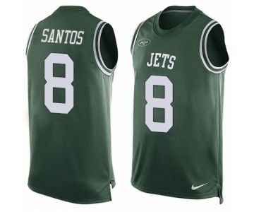 Men's Nike New York Jets #8 Cairo Santos Limited Green Player Name & Number Tank Top NFL Jersey