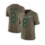 Men's Nike New York Jets #8 Cairo Santos Limited Olive 2017 Salute to Service NFL Jersey