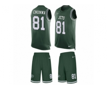 Men's Nike New York Jets #81 Quincy Enunwa Limited Green Tank Top Suit NFL Jersey