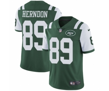 Men's Nike New York Jets #89 Chris Herndon Green Team Color Vapor Untouchable Limited Player NFL Jersey