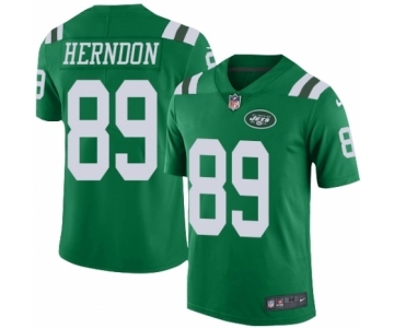 Men's Nike New York Jets #89 Chris Herndon Limited Green Rush Vapor Untouchable NFL Jersey