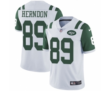 Men's Nike New York Jets #89 Chris Herndon White Vapor Untouchable Limited Player NFL Jersey