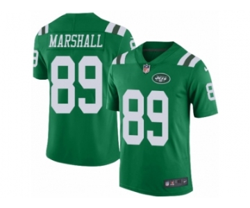 Men's Nike New York Jets #89 Jalin Marshall Elite Green Rush NFL Jersey