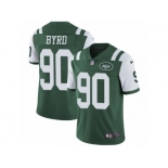 Men's Nike New York Jets #90 Dennis Byrd Vapor Untouchable Limited Green Team Color NFL Jersey