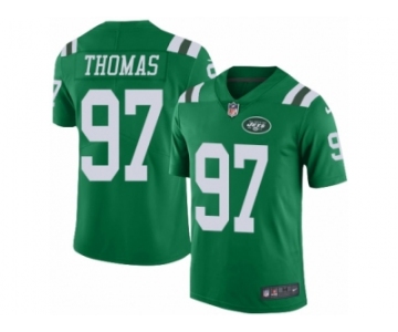 Men's Nike New York Jets #97 Lawrence Thomas Limited Green Rush NFL Jersey