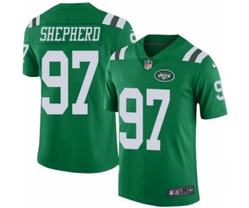 Men's Nike New York Jets #97 Nathan Shepherd Elite Green Rush Vapor Untouchable NFL Jersey