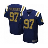 Men's Nike New York Jets #97 Nathan Shepherd Elite Navy Blue Alternate NFL Jersey