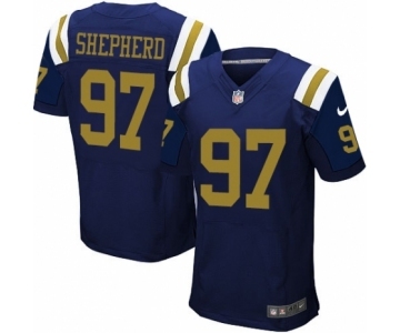 Men's Nike New York Jets #97 Nathan Shepherd Elite Navy Blue Alternate NFL Jersey