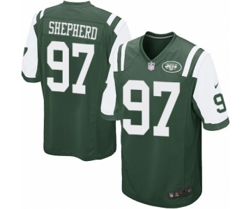 Men's Nike New York Jets #97 Nathan Shepherd Game Green Team Color NFL Jersey