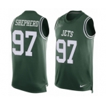 Men's Nike New York Jets #97 Nathan Shepherd Limited Green Player Name & Number Tank Top NFL Jersey