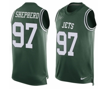 Men's Nike New York Jets #97 Nathan Shepherd Limited Green Player Name & Number Tank Top NFL Jersey