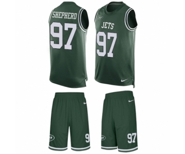 Men's Nike New York Jets #97 Nathan Shepherd Limited Green Tank Top Suit NFL Jersey