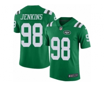 Men's Nike New York Jets #98 Jarvis Jenkins Limited Green Rush NFL Jersey