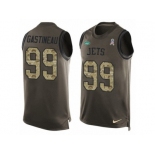 Men's Nike New York Jets #99 Mark Gastineau Limited Green Salute to Service Tank Top NFL Jersey