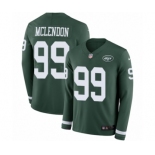 Men's Nike New York Jets #99 Steve McLendon Limited Green Therma Long Sleeve NFL Jersey