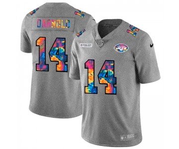 New York Jets #14 Sam Darnold Men's Nike Multi-Color 2020 NFL Crucial Catch NFL Jersey Greyheather