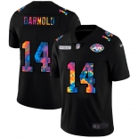 New York Jets #14 Sam Darnold Men's Nike Multi-Color Black 2020 NFL Crucial Catch Vapor Untouchable Limited Jersey