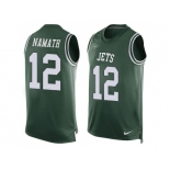 Nike New York Jets #12 Joe Namath Green Team Color Men's Stitched NFL Limited Tank Top Jersey