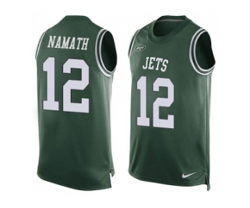 Nike New York Jets #12 Joe Namath Green Team Color Men's Stitched NFL Limited Tank Top Jersey