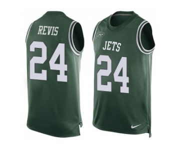 Nike New York Jets #24 Darrelle Revis Green Team Color Men's Stitched NFL Limited Tank Top Jersey