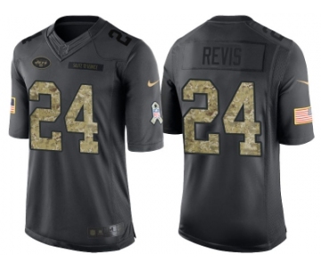 Nike New York Jets #24 Darrelle Revis Men's Stitched Black NFL Salute to Service Limited Jerseys