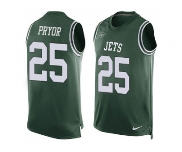 Nike New York Jets #25 Calvin Pryor Green Team Color Men's Stitched NFL Limited Tank Top Jersey