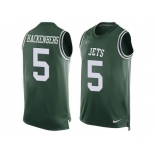 Nike New York Jets #5 Christian Hackenberg Green Team Color Men's Stitched NFL Limited Tank Top Jersey