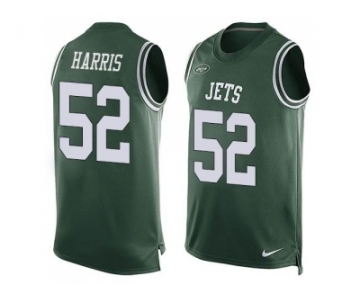 Nike New York Jets #52 David Harris Green Team Color Men's Stitched NFL Limited Tank Top Jersey