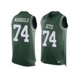 Nike New York Jets #74 Nick Mangold Green Team Color Men's Stitched NFL Limited Tank Top Jersey