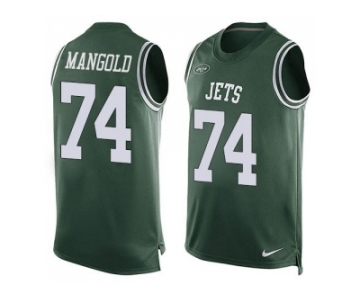 Nike New York Jets #74 Nick Mangold Green Team Color Men's Stitched NFL Limited Tank Top Jersey