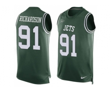 Nike New York Jets #91 Sheldon Richardson Green Team Color Men's Stitched NFL Limited Tank Top Jersey