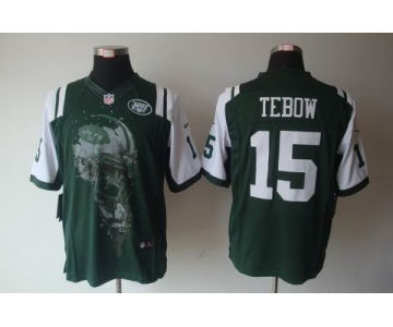 nike nfl jerseys new york jets #15 tebow green[helmet tri-blend limited]