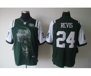 nike nfl jerseys new york jets #24 revis green[helmet tri-blend limited]