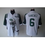 nike nfl jerseys new york jets #6 sanchez white[helmet tri-blend limited]