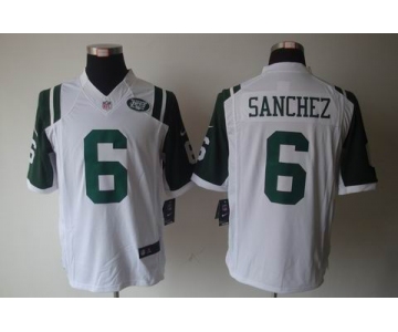 nike nfl jerseys new york jets #6 sanchez white[nike limited]