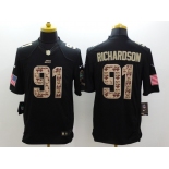 nike nfl jerseys new york jets #91 richardson black[salute to service limited]