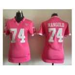 2015 Women Nike New York Jets #74 Nick Mangold Pink Jerseys