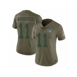 Women Nike New York Jets #11 Robby Anderson Limited Olive 2017 Salute to Service NFL Jersey